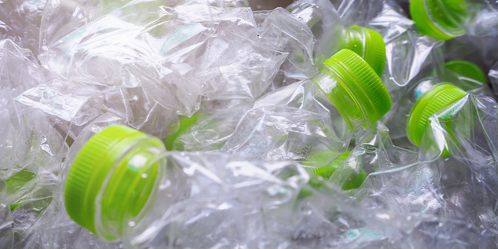 Recycled polyester van PET-flessen